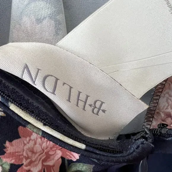 Anthropologie X Bhldn Ruby Twist Halter Satin Gown Navy Size 10 NWT - Picture 9 of 12